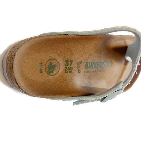 Birkenstock Gizeh Tex Rough Canvas Vegan Sandals Womens 6-6.5 EU 37 Surf Green - Picture 2 of 9